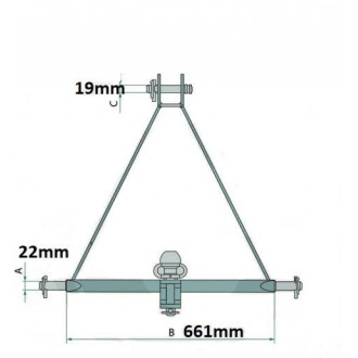 Guľový záves na tretí bod I. katogórie 661mm